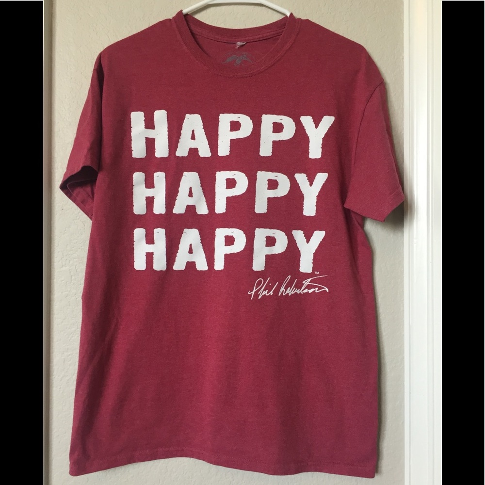 Happy happy happy red duck commander T-shirt